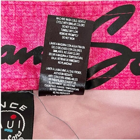 Maui & Sons Men's Sz 30 Black Shark 4 Way Stretch Pink Gray Tropical Boardshorts - Picture 4 of 6